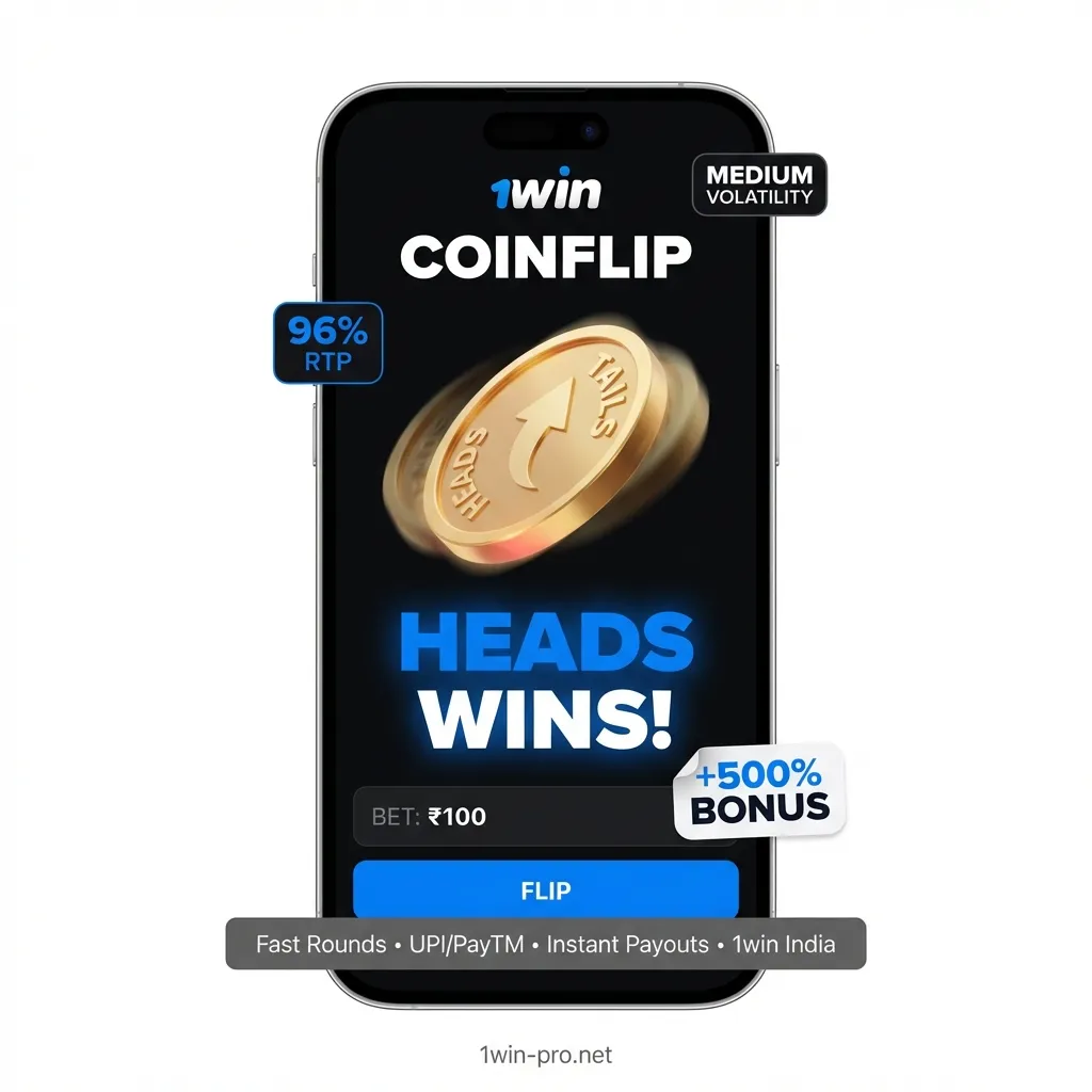Play CoinFlip game on 1win India for fast wins with 500% bonus up to ₹75,000