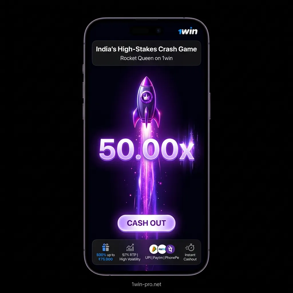 Rocket Queen on licensed 1win platform - 97% RTP, UPI payments for Indian players