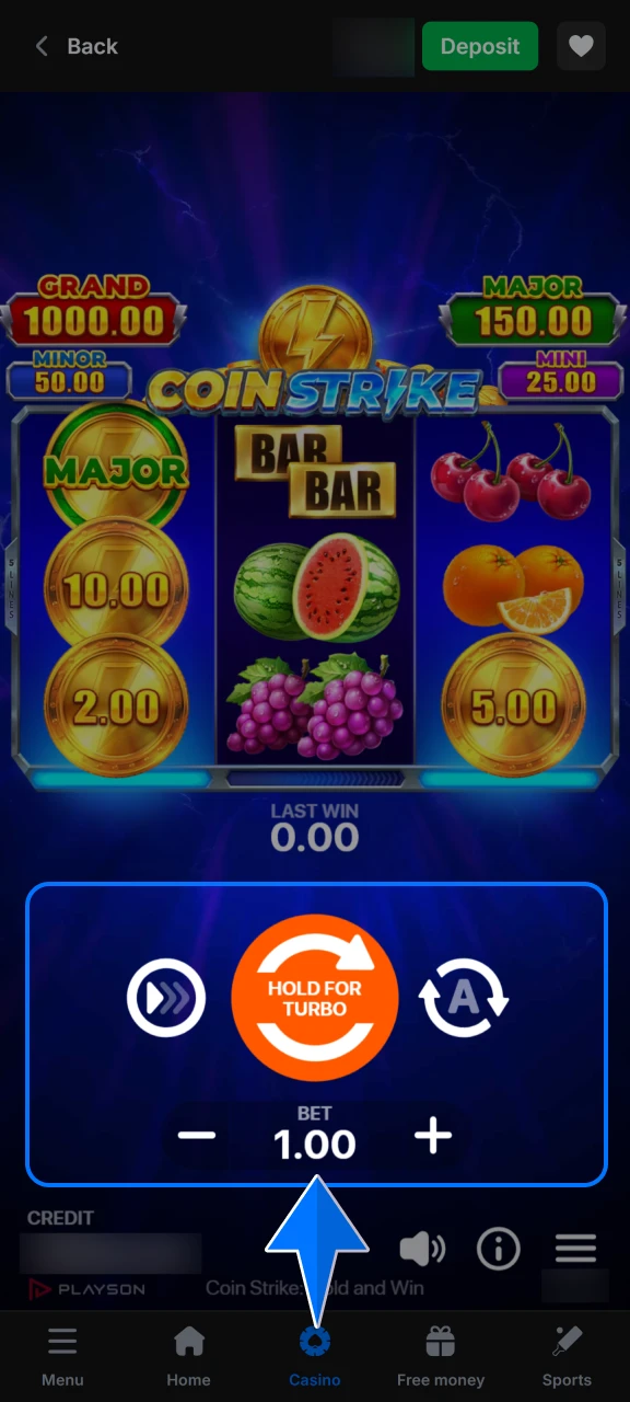 Adjust your wager amount within the game interface to match your strategy and bankroll on the 1win platform.