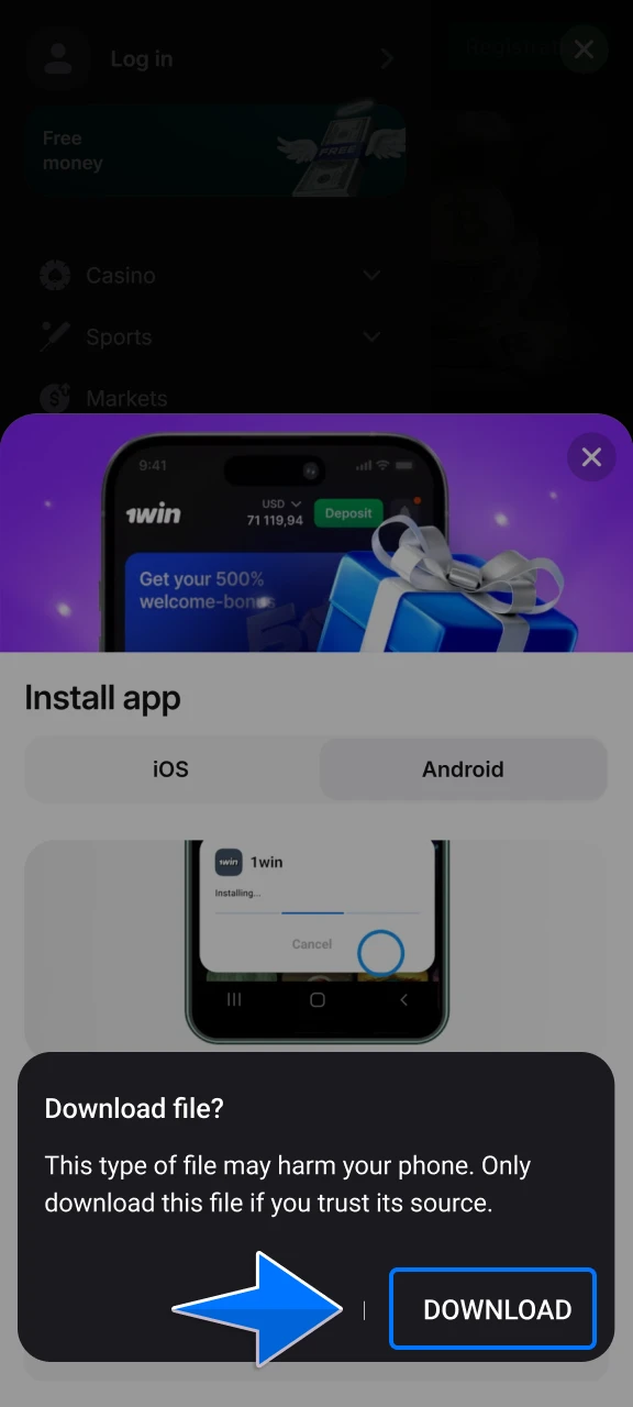Download the latest 1win APK file immediately to enjoy a premium mobile betting experience.