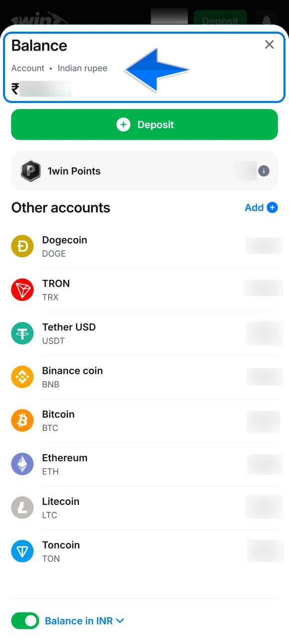 Open your mobile payment application and authorize the transaction request to instantly see the funds in your 1win balance.