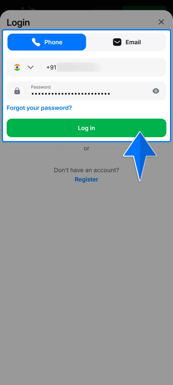 Tap the sign-in button to securely enter your 1win dashboard and start betting on your favorite games.