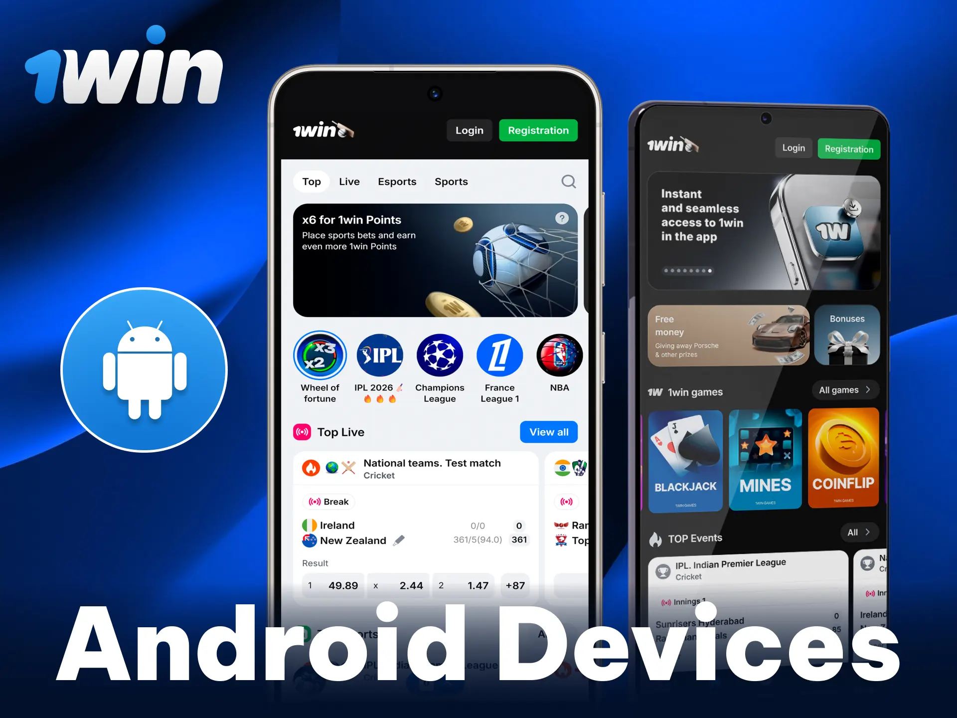 Check the compatible Android devices to install the 1win app.