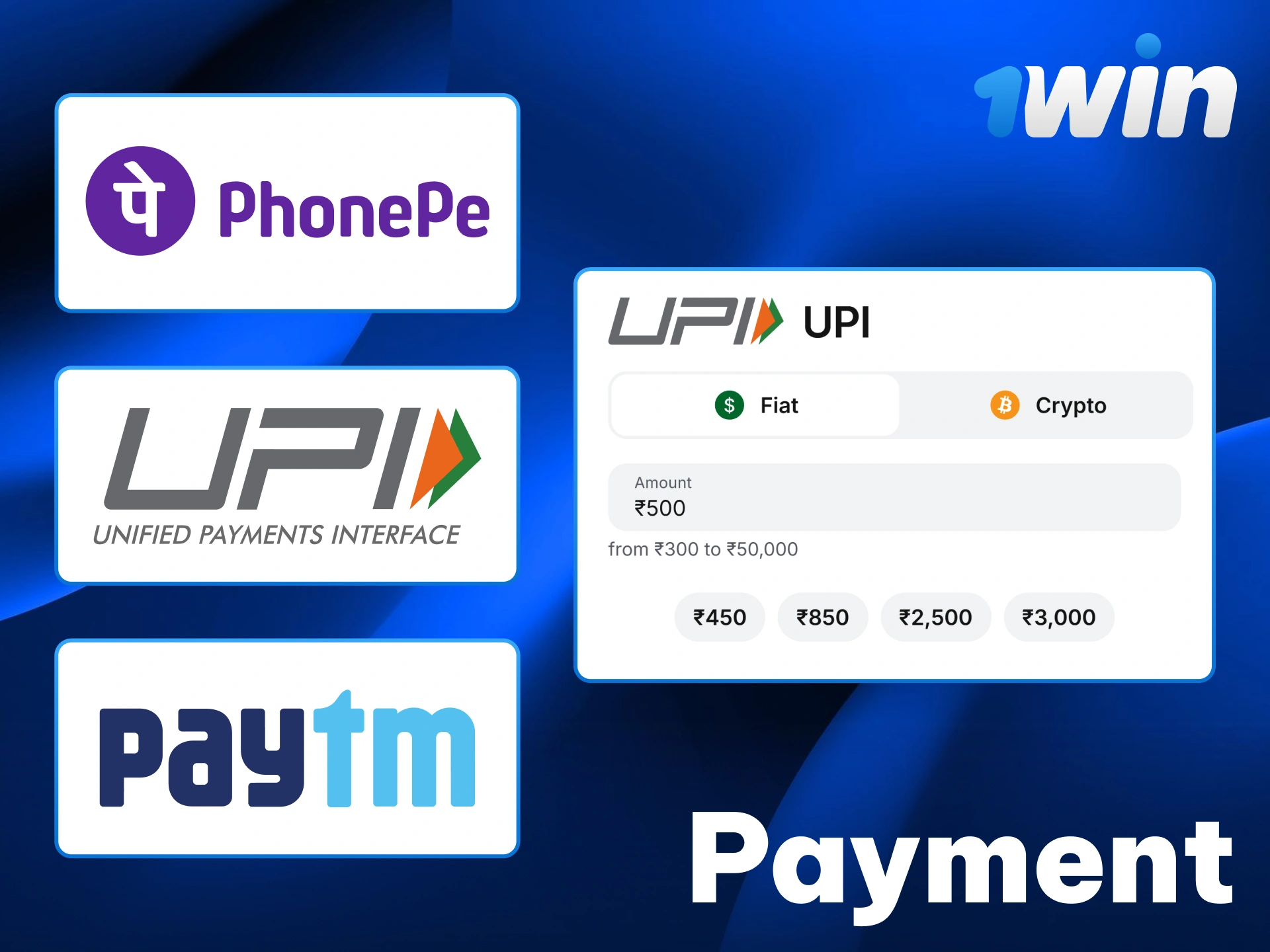 Explore convenient deposit and withdrawal options for 1win players in India.