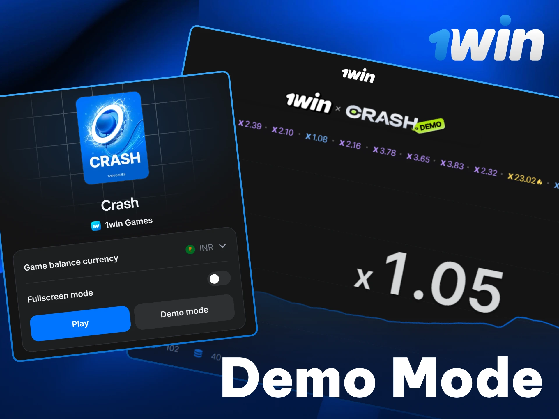 Try the Crash game risk-free in demo mode on 1win.