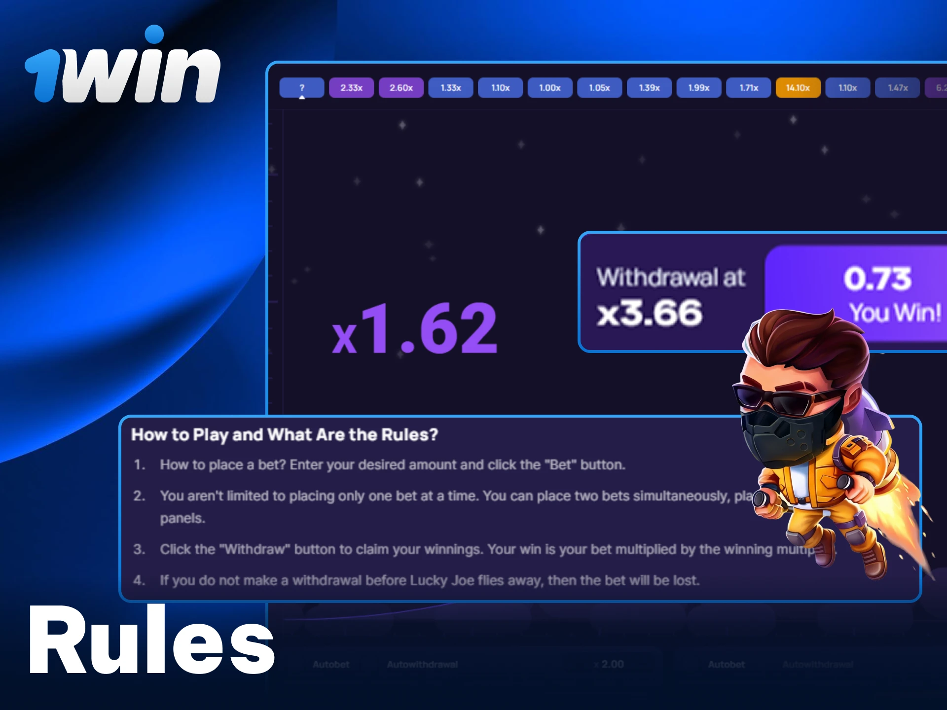 Master the Lucky Jet mechanics on 1win to win cash.