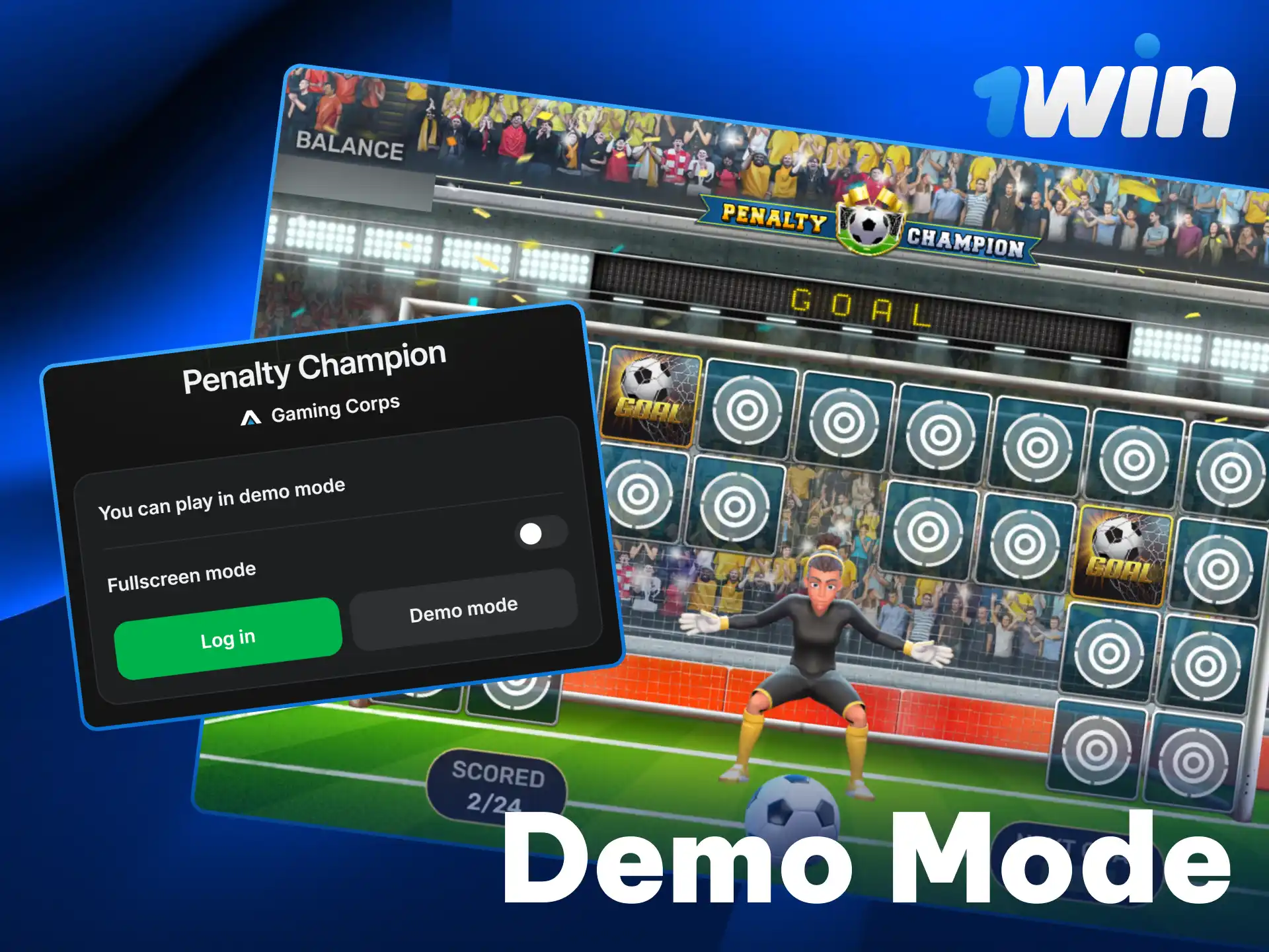 Play the free trial of Penalty Champion on 1win risk-free.