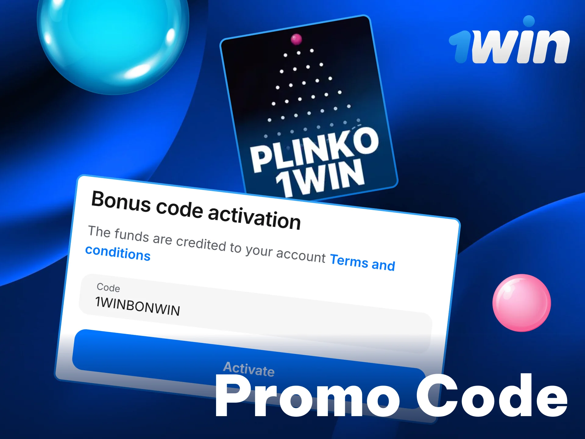 Enter your secret 1win voucher to get extra funds for Plinko.