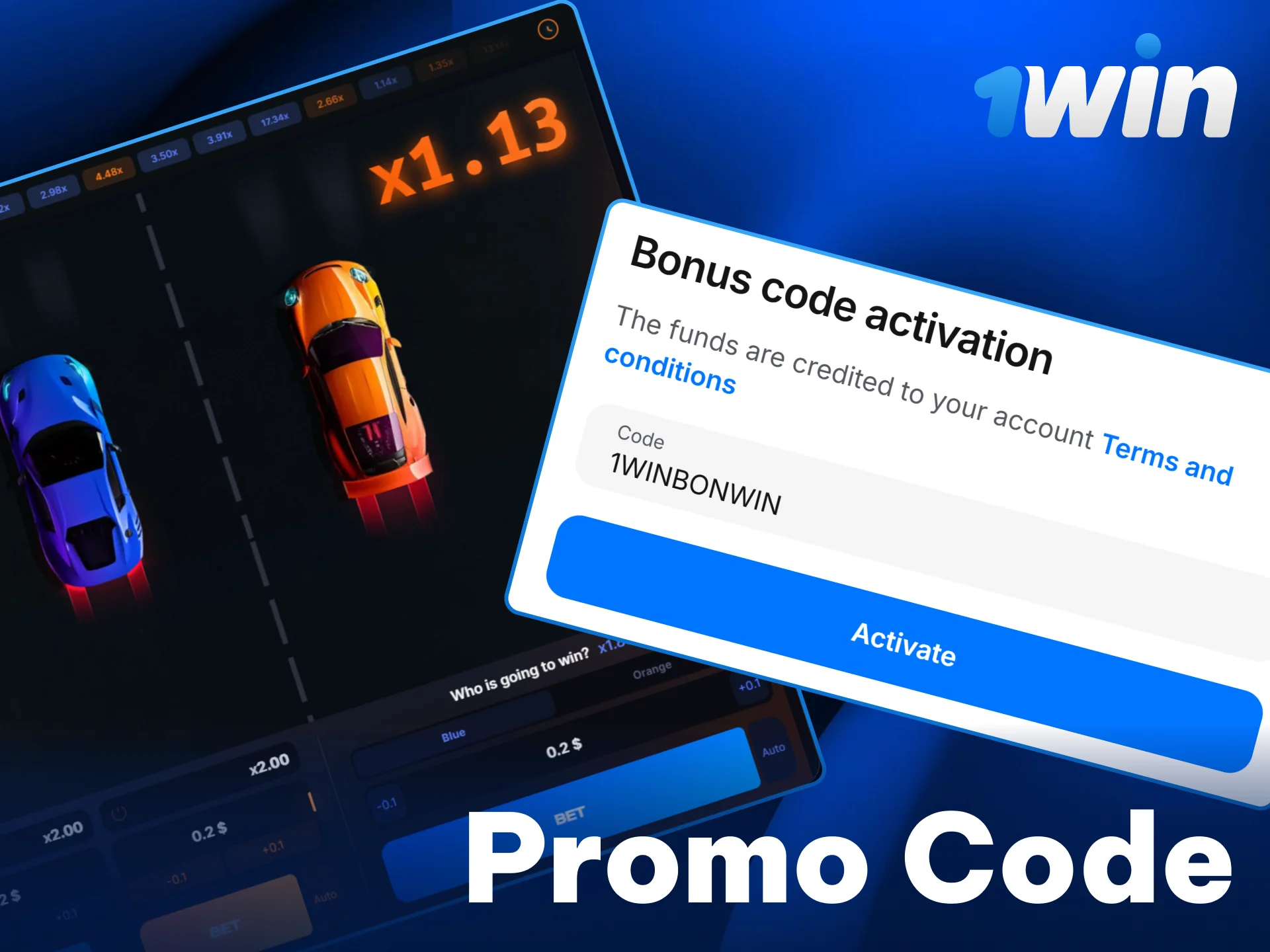 Activate your special 1win code to get extra cash for Speed-n-Cash.